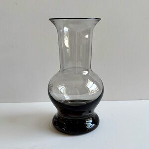 Wedgwood Frank Thrower Ming Vase Smoky Grey Lead Crystal Vintage 1980s England